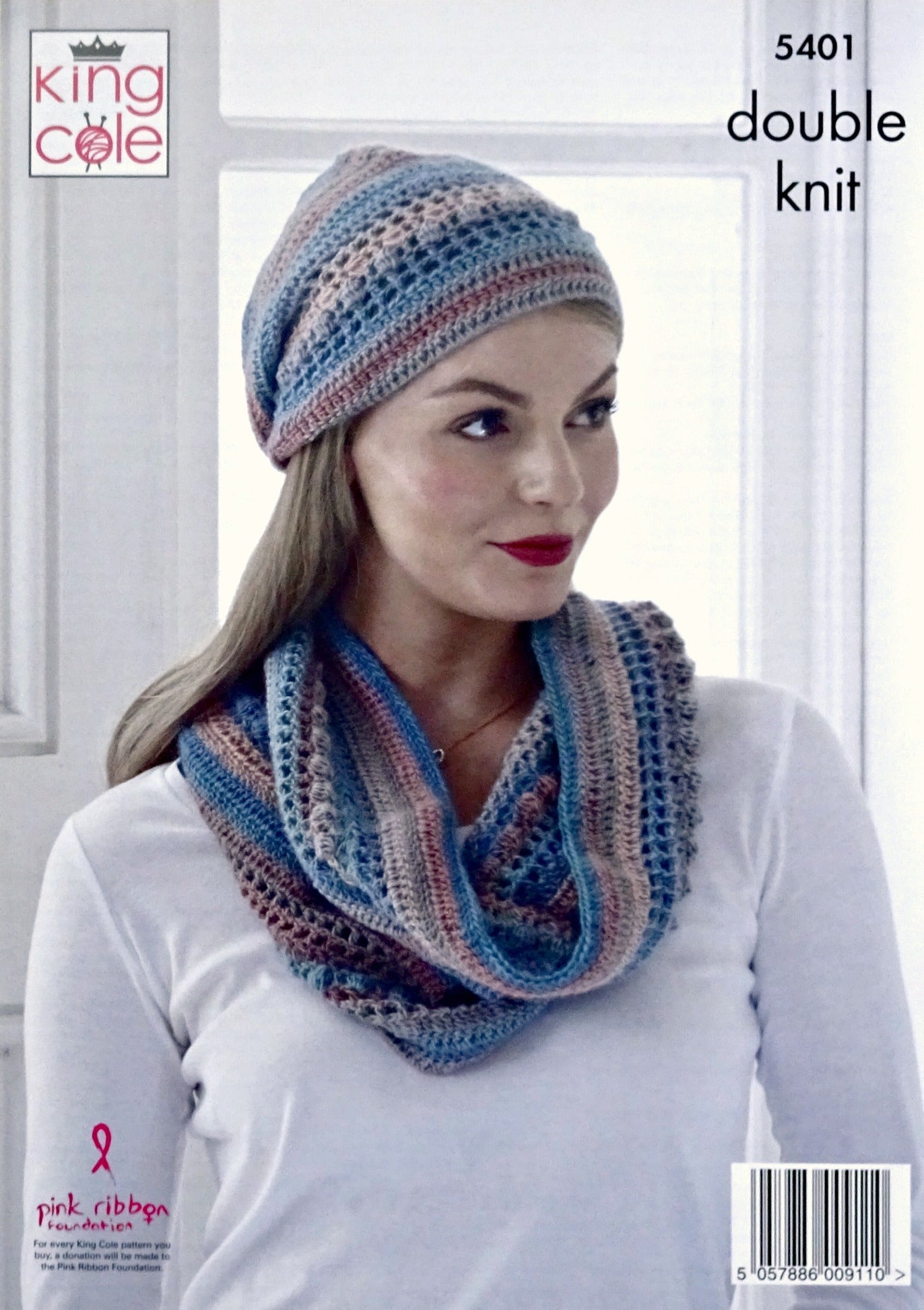 DIGITAL Crochet Pattern Ladies Lacy Shawl, Hat, Cowl & Headband DK King Cole 5401