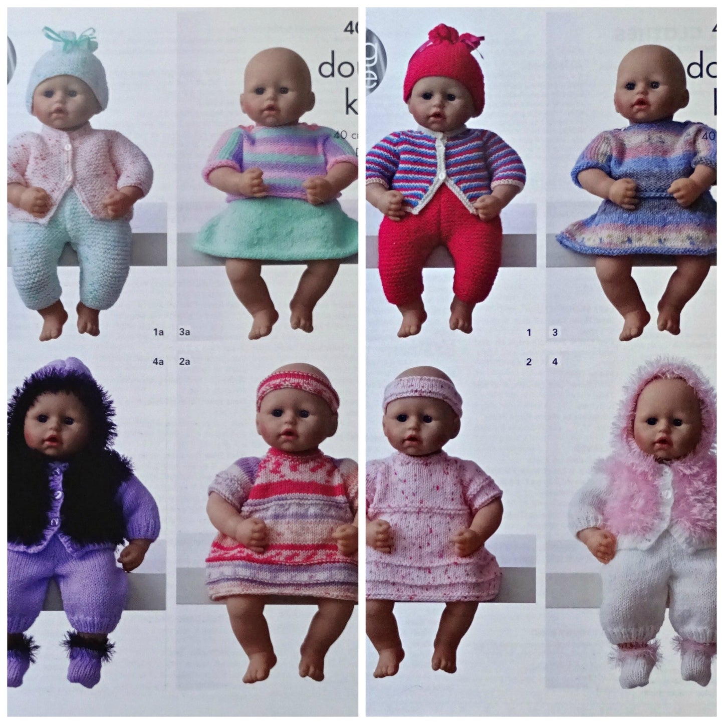 DIGITAL Knitting Pattern Dolls Clothes Premature Baby's EASY KNIT Outfits DK King Cole 4000