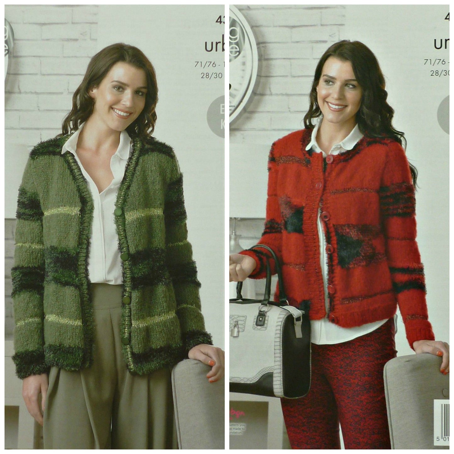 DIGITAL Knitting Pattern Ladies Easy Knit Round or V-Neck Jacket King Cole 4332