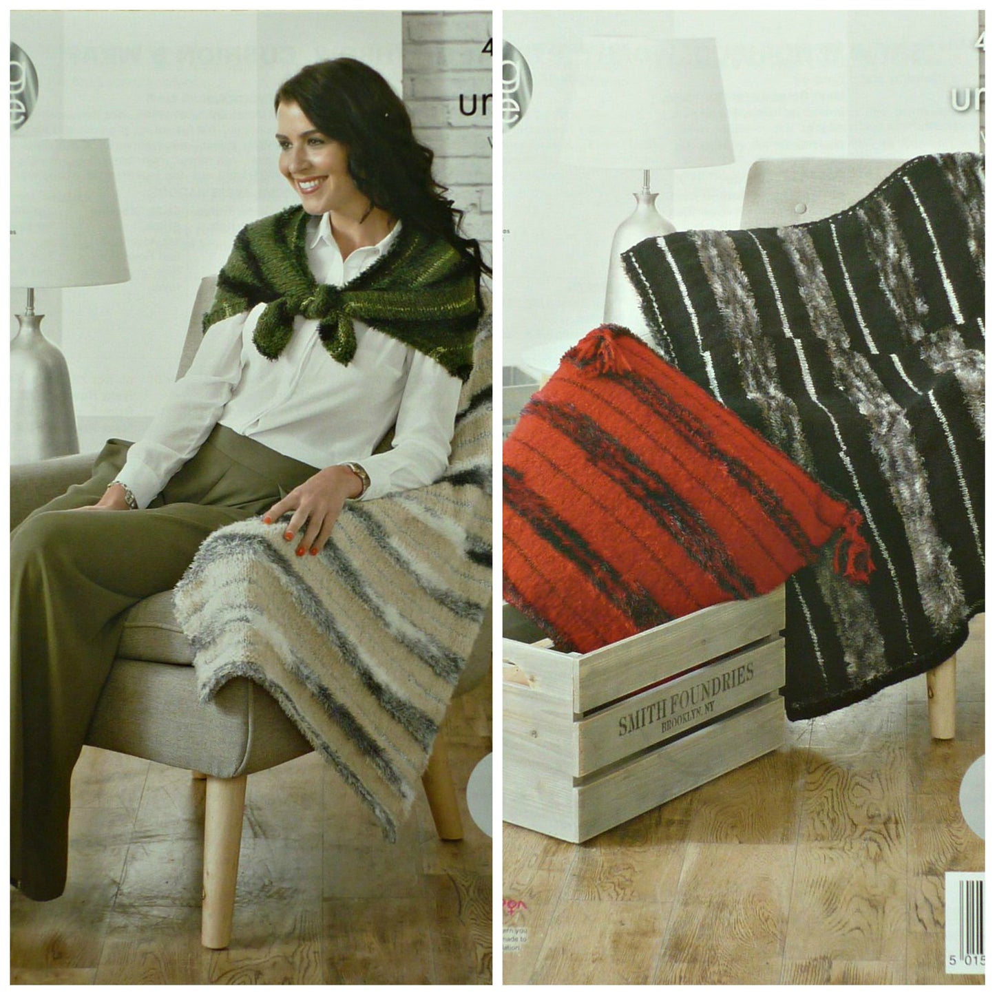DIGITAL Knitting Pattern Easy Knit Throw, Cushion, Blankets & Wrap Aran King Cole 4335