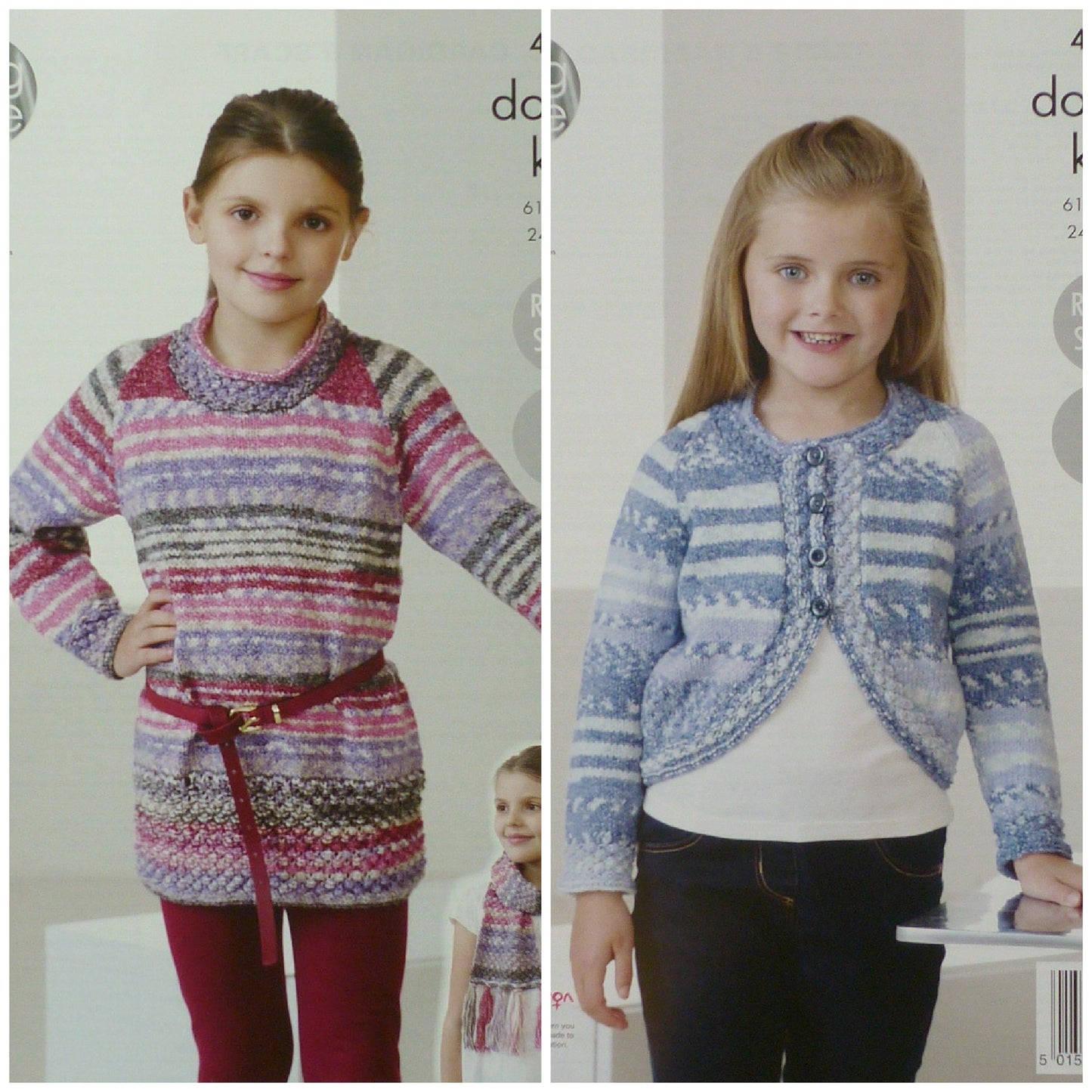 DIGITAL Knitting Pattern Childrens Easy Knit Tunic/Dress Bolero & Scarf Drifter DK King Cole 4452
