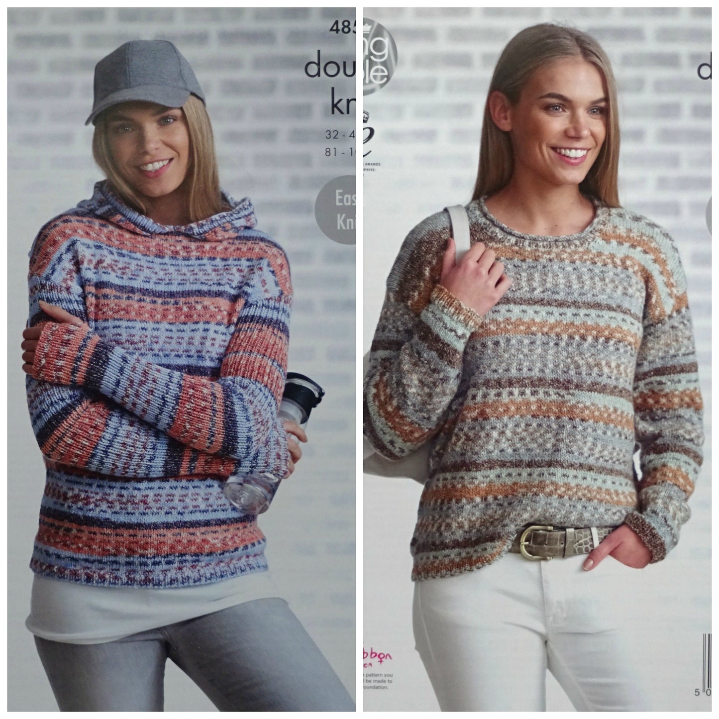 DIGITAL Knitting Pattern Ladies Easy Knit Hoodie Jumper Drifter DK King Cole 4853
