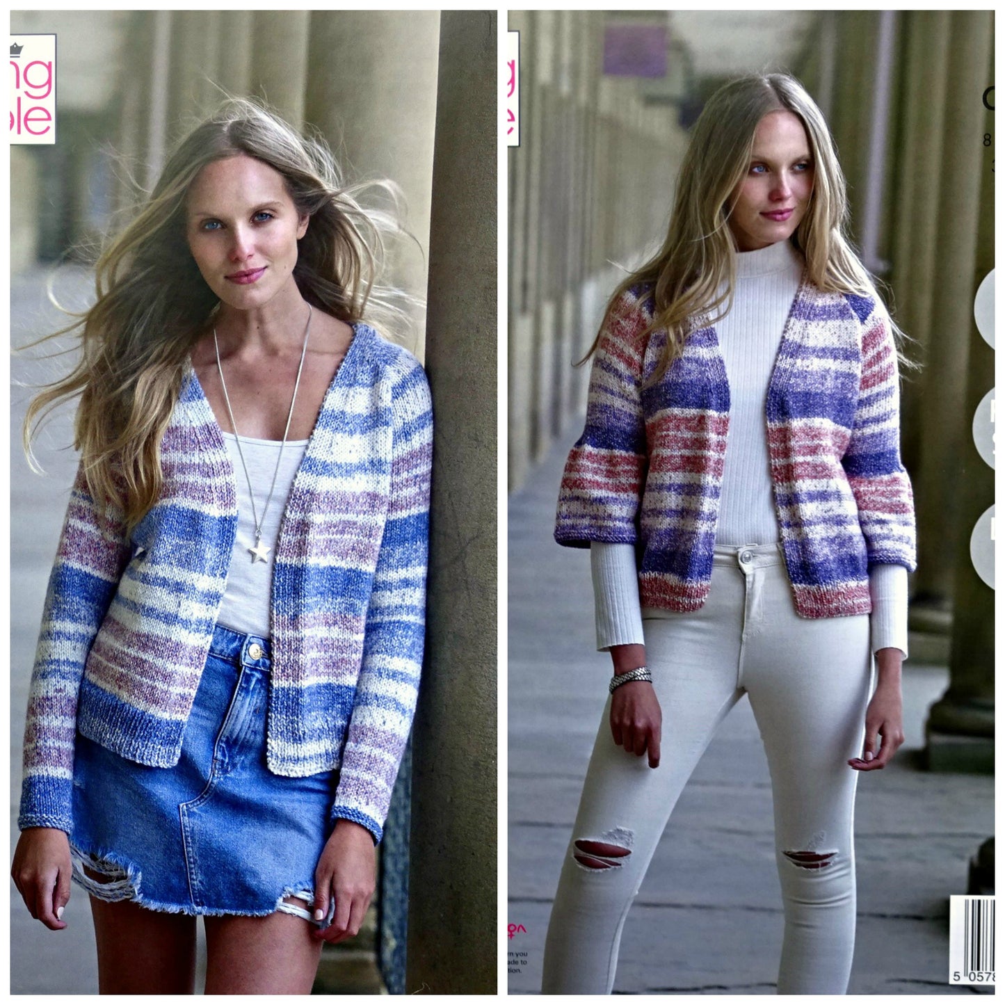 DIGITAL Knitting Pattern Ladies Easy Knit Cardigans Drifter Aran King Cole 5272