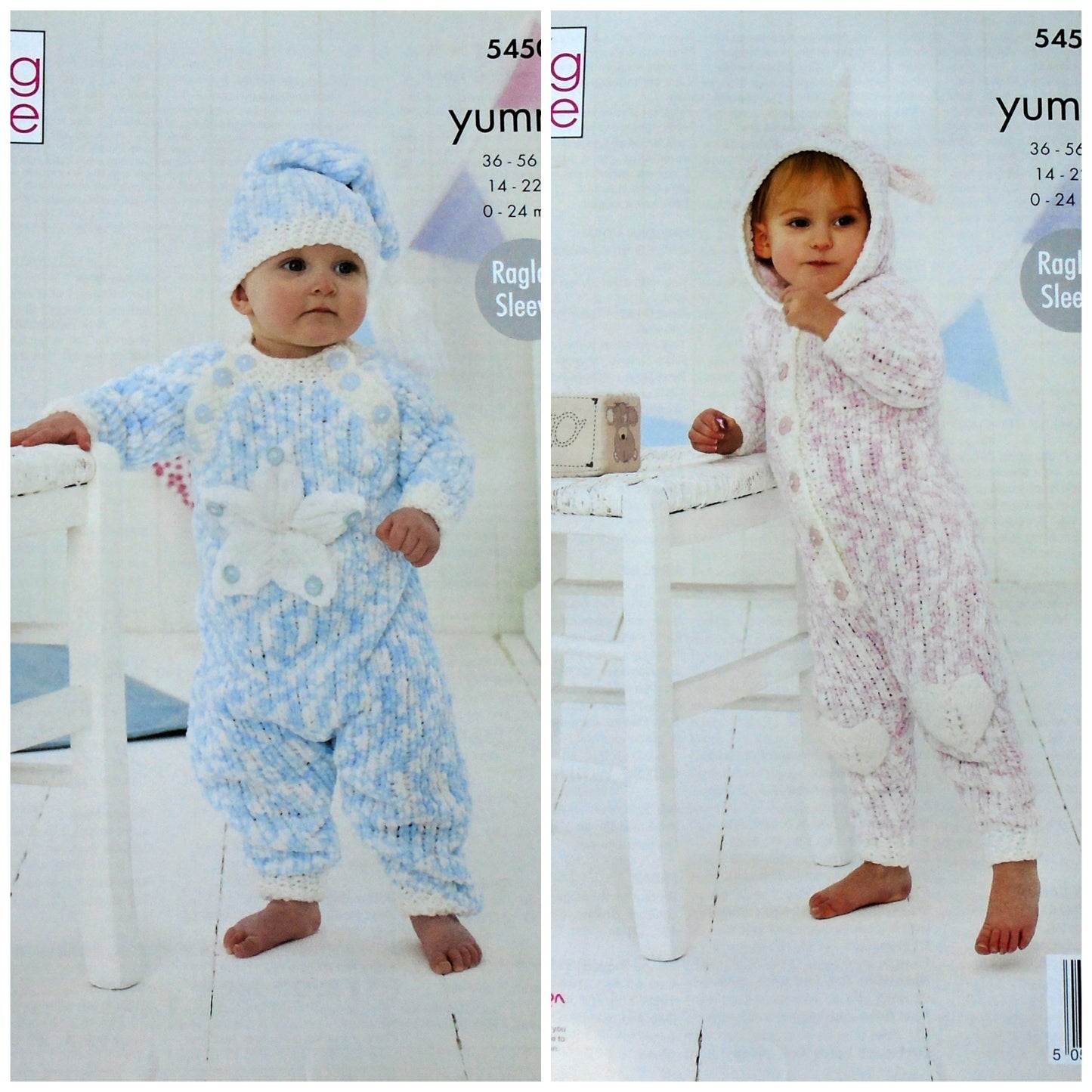 DIGITAL Knitting Pattern Baby Unicorn All-in-One, Star Sleep Suit and Hat Yummy Chunky King Cole 5450