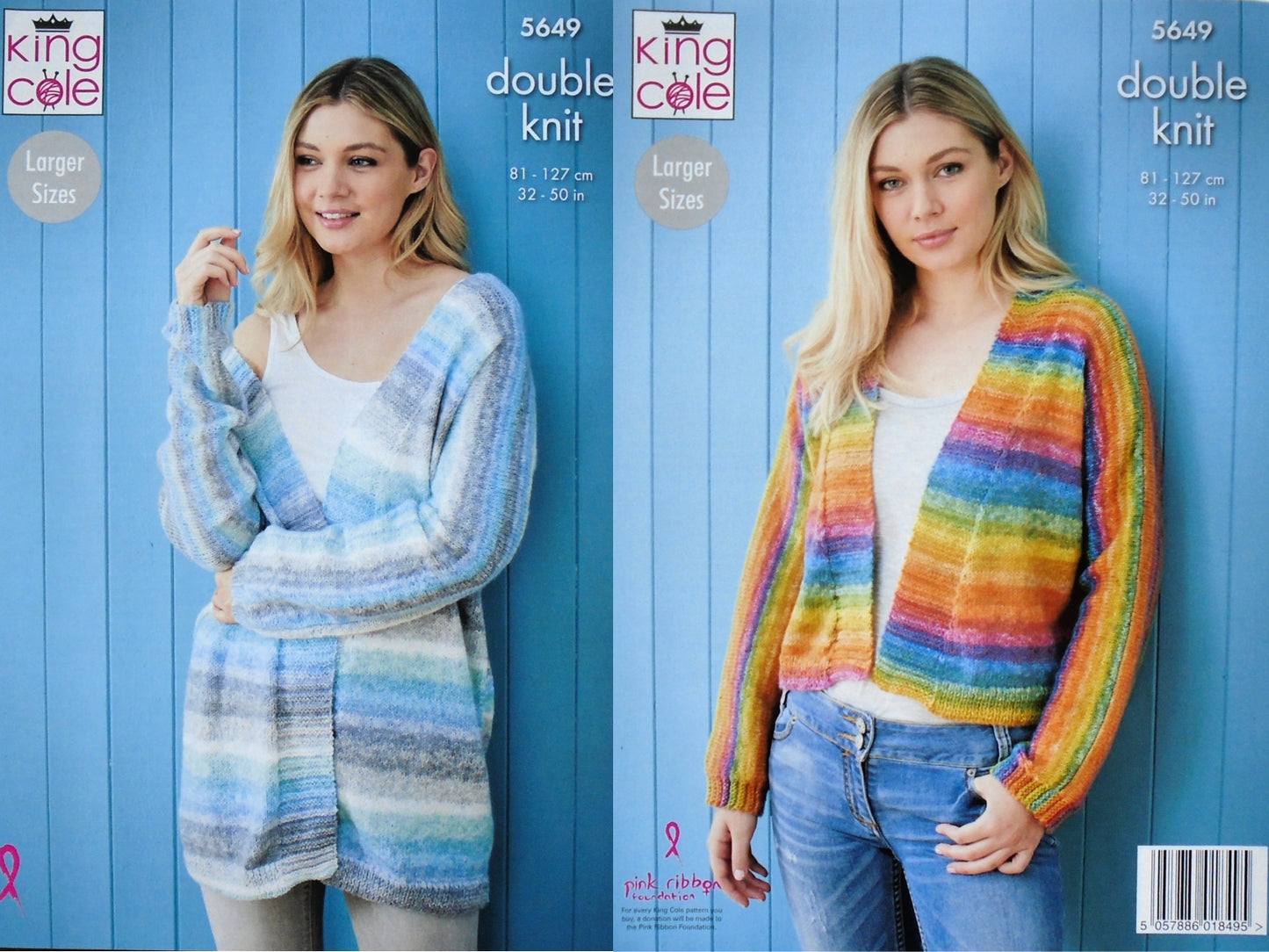 DIGITAL Knitting Pattern Ladies Easy Knit Cardigan in 2 Lengths DK King Cole 5649