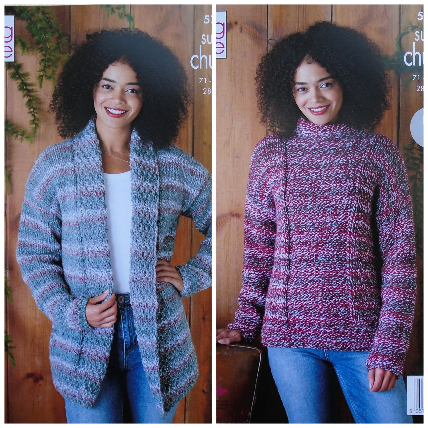 DIGITAL Knitting Pattern Ladies Easy Knit Jacket and Jumper Super Chunky 5779