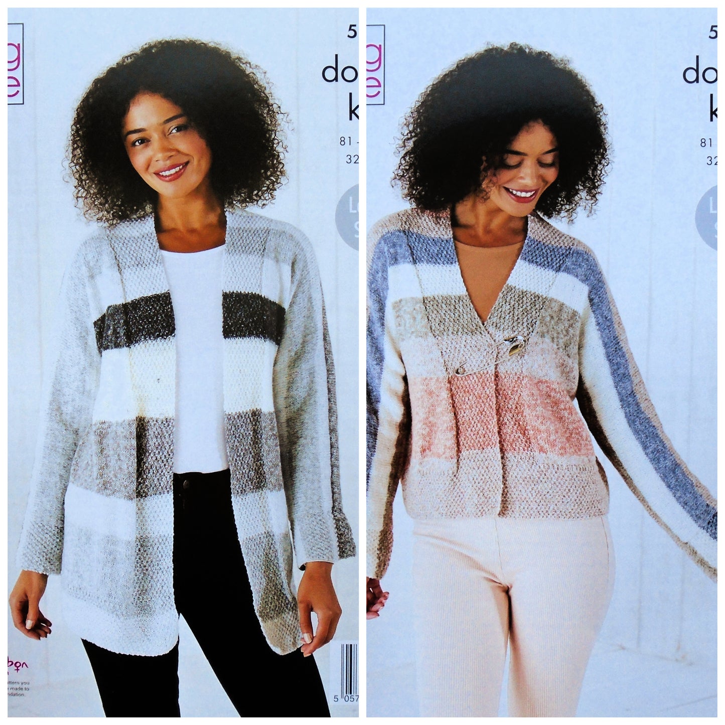 DIGITAL Knitting Pattern Ladies Easy Knit Long or Short Jacket Harvest DK 5790