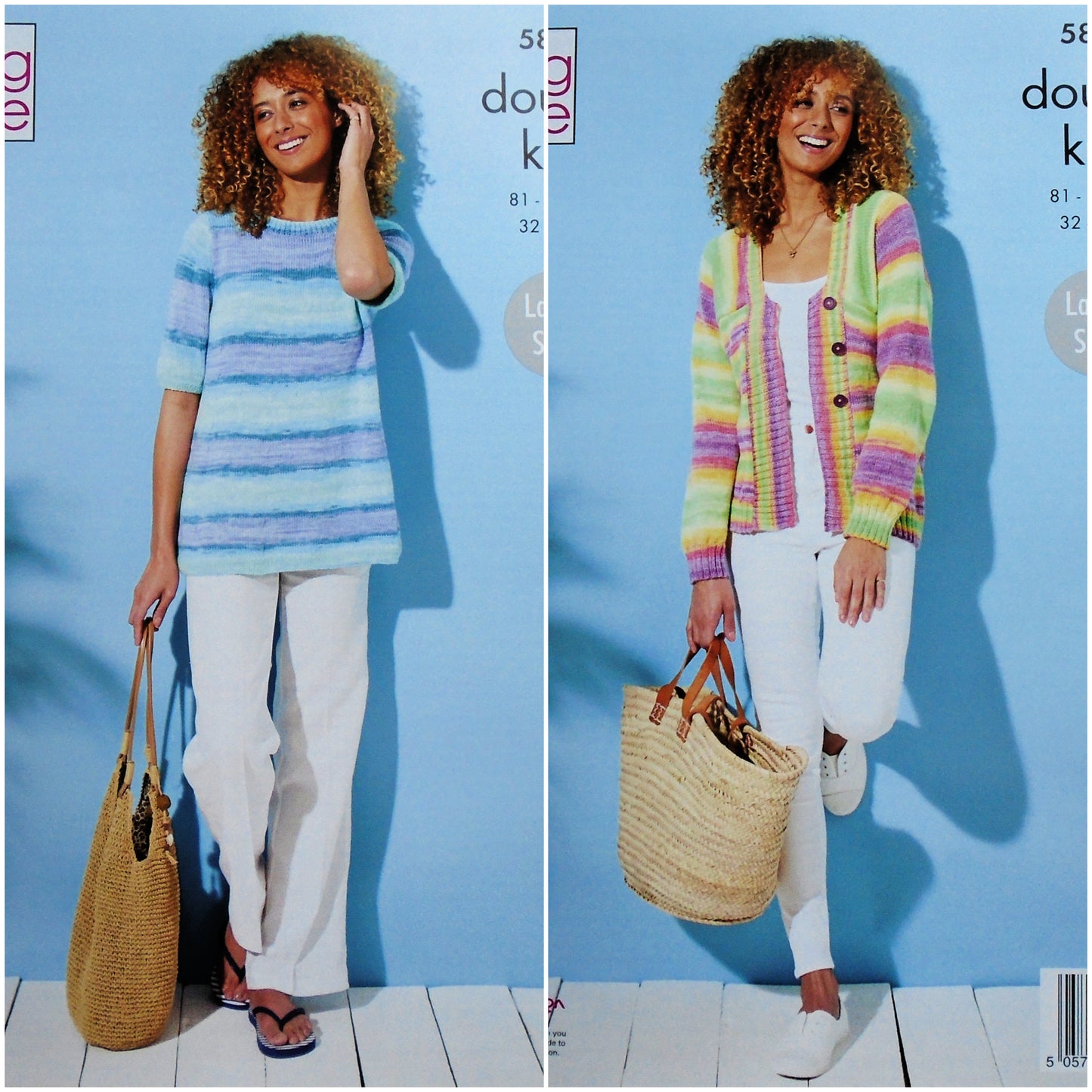 DIGITAL Knitting Pattern Ladies Long A Line Top & Yoke Jacket DK King Cole 5887
