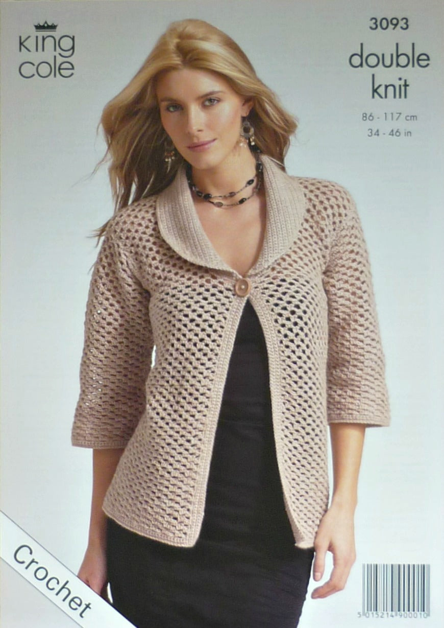 DIGITAL Crochet Pattern Ladies Dress and Jacket DK King Cole 3093