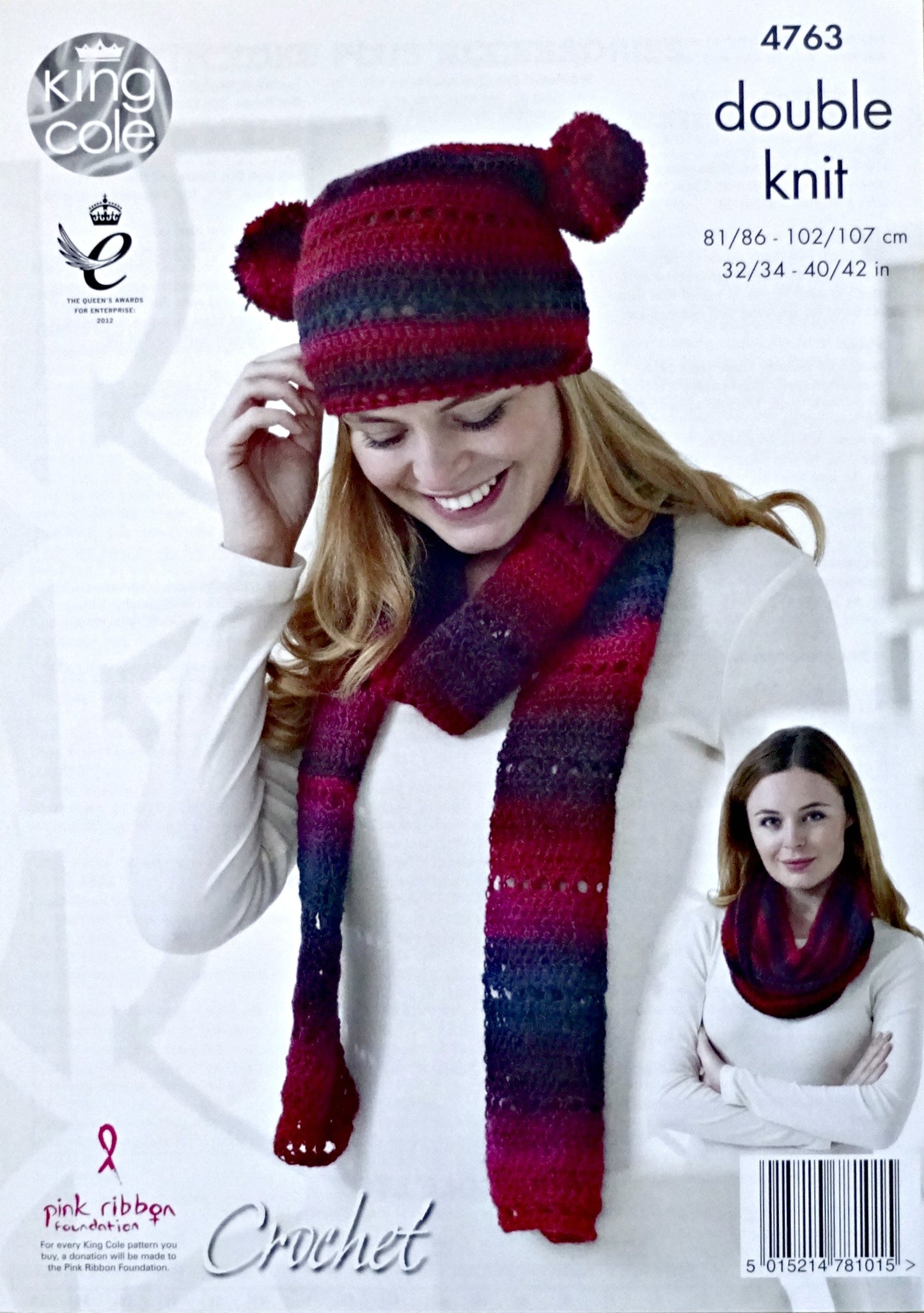 DIGITAL Crochet Pattern Ladies Scarf, Hat, Cowl & Top DK King Cole 4763