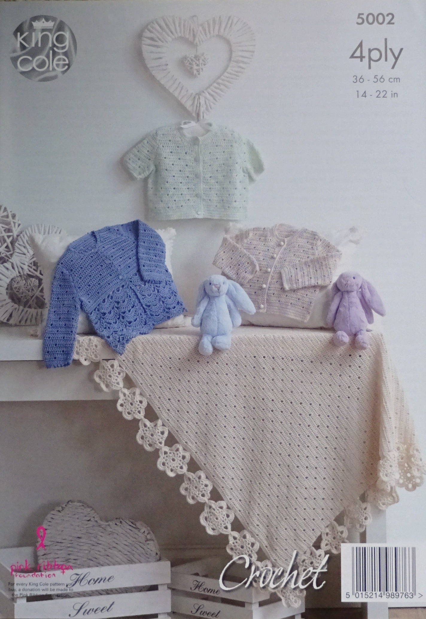 DIGITAL Crochet Pattern Baby Cardigans, Jackets and Blanket Cotton 4ply King Cole 5002