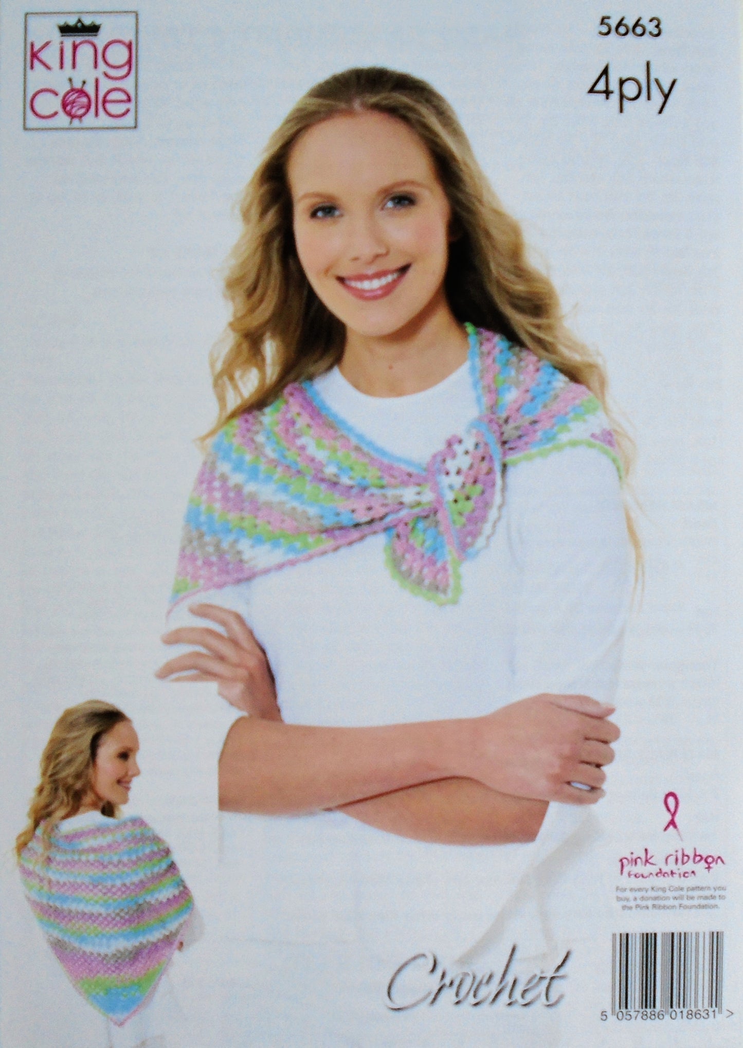 DIGITAL Crochet Pattern Ladies Lacy Hat, Scarf & Triangular Wrap 4ply King Cole 5663