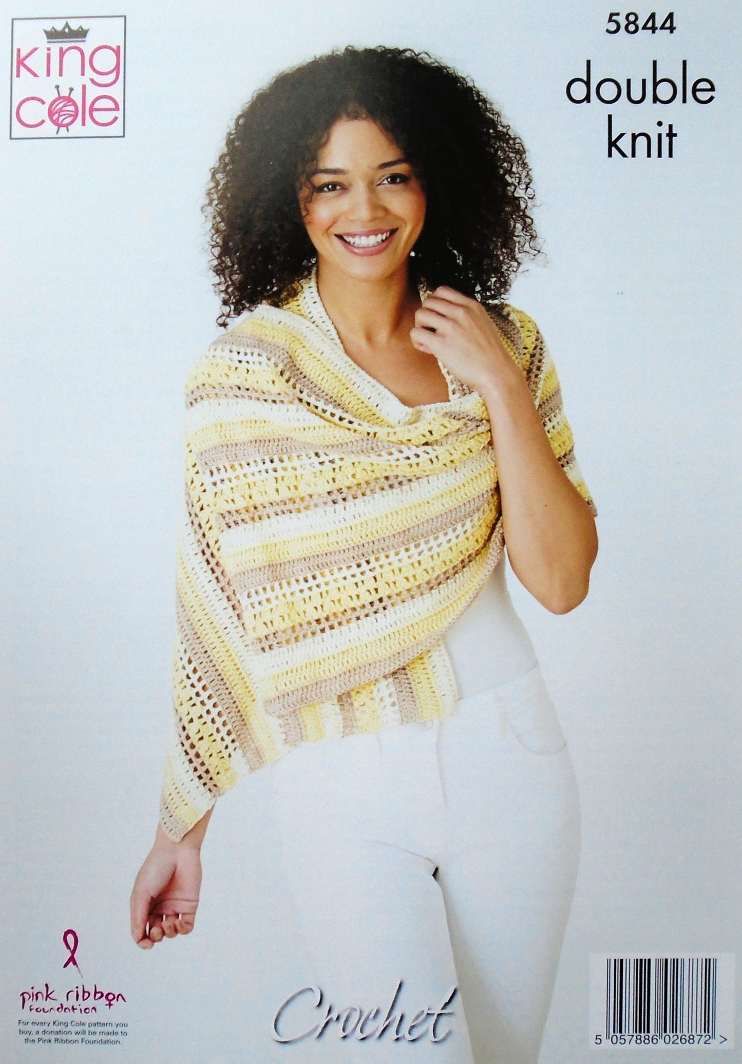 DIGITAL Crochet Pattern Ladies Lacy Shawl and Wrap Cottonsmooth DK King Cole 5844