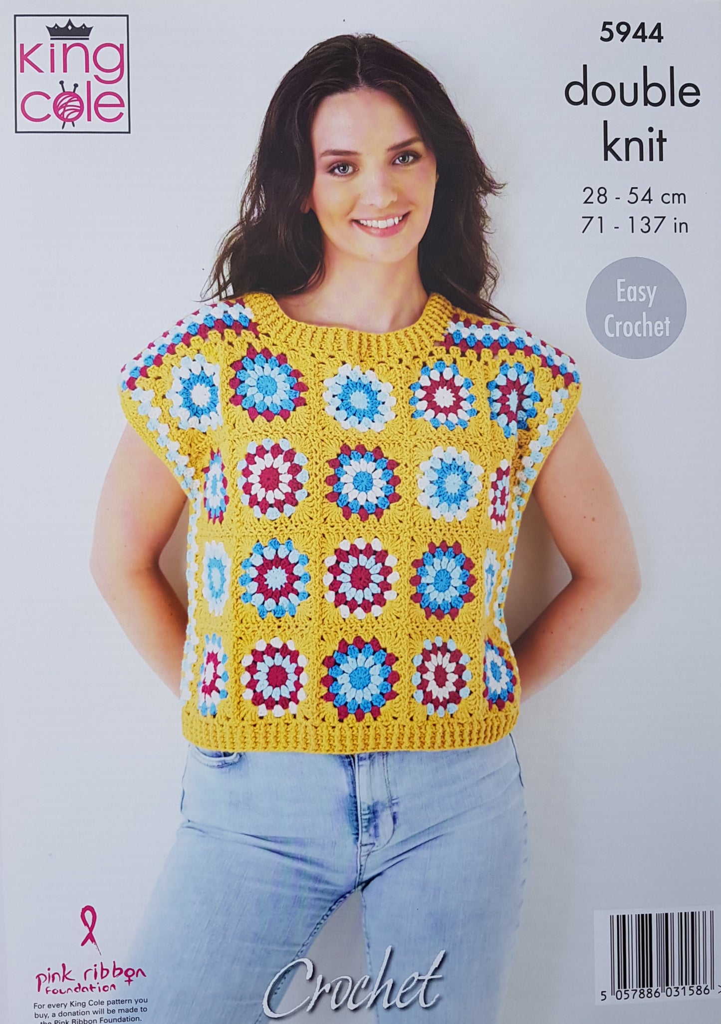 DIGITAL Crochet Pattern Ladies Easy Crochet Granny Squares Jumper and Top DK King Cole 5944