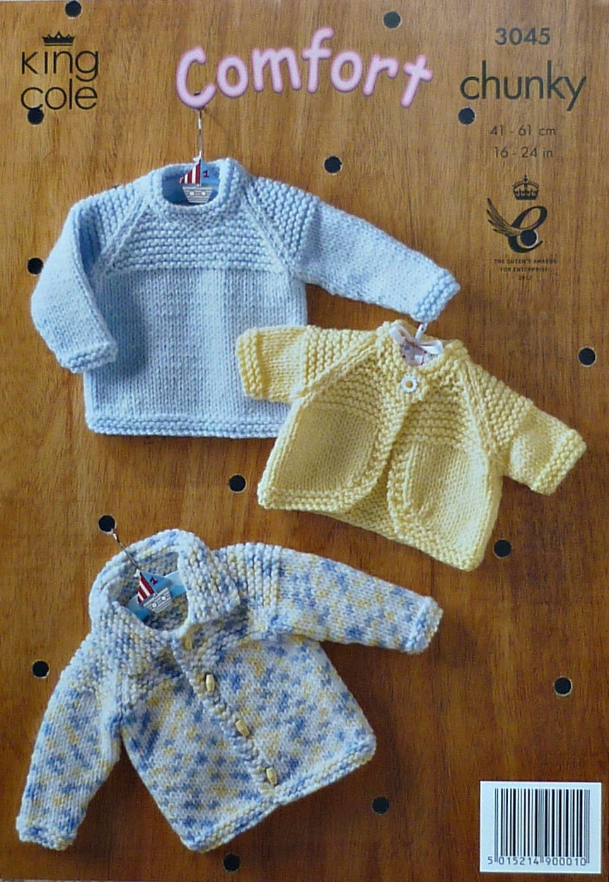 DIGITAL Knitting Pattern Baby Jumper, Bolero, Jacket and Hat Chunky King Cole 3045