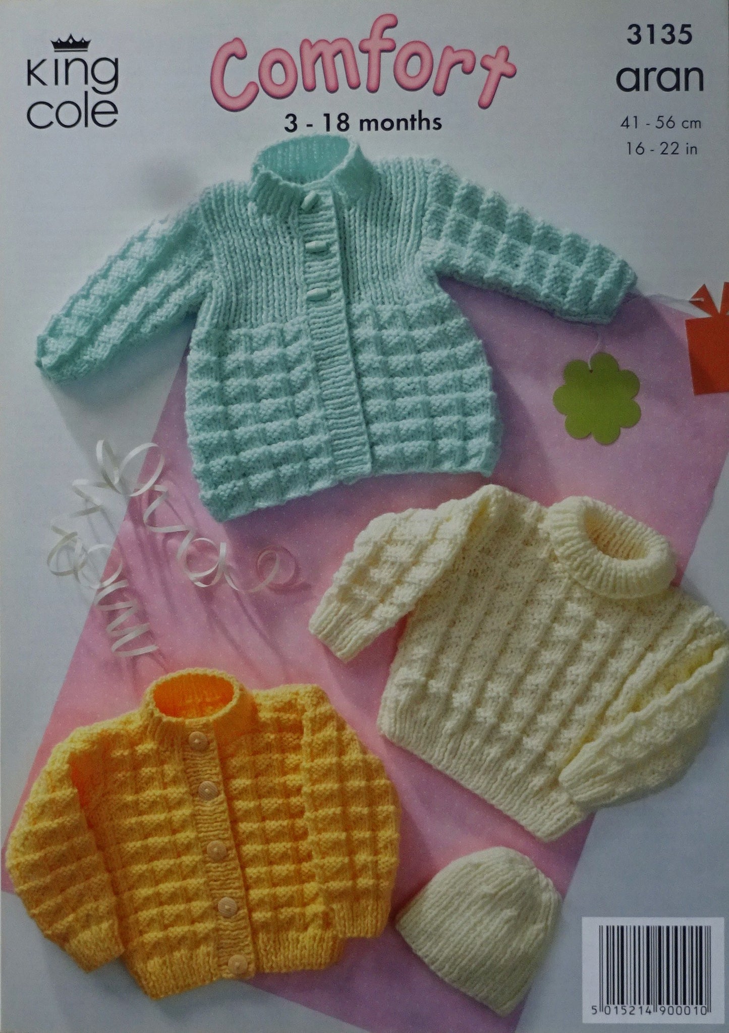 DIGITAL Knitting Pattern Babies Jumper, Cardigan, Coat and Hat Aran King Cole 3135