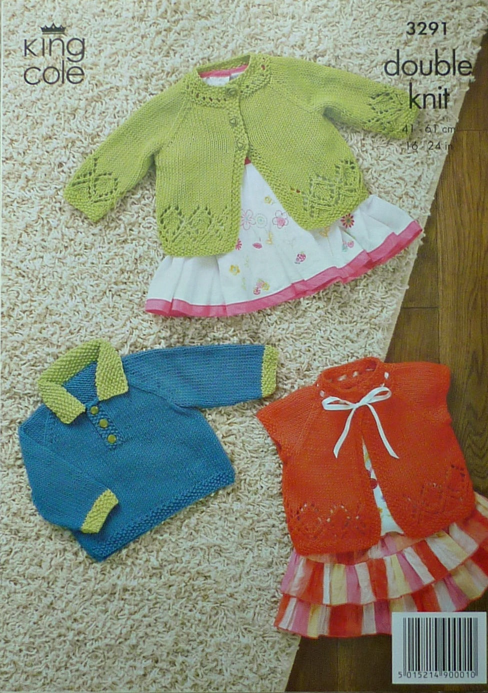 DIGITAL Knitting Pattern Baby Short or Long Sleeve Cardigans and Jumper DK King Cole 3291