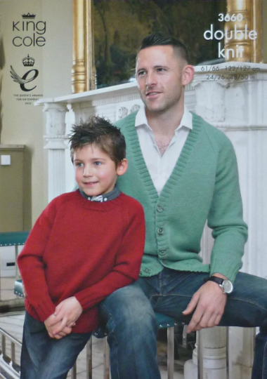 DIGITAL Knitting Pattern Mens Ladies Boys Girls Easy Knit Jumper/Cardigan Chunky King Cole 3660