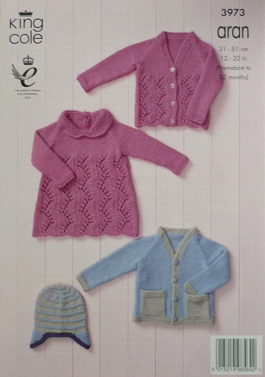 DIGITAL Knitting Pattern Babies Lacy Cardigans, Dress and Helmet Aran King Cole 3973