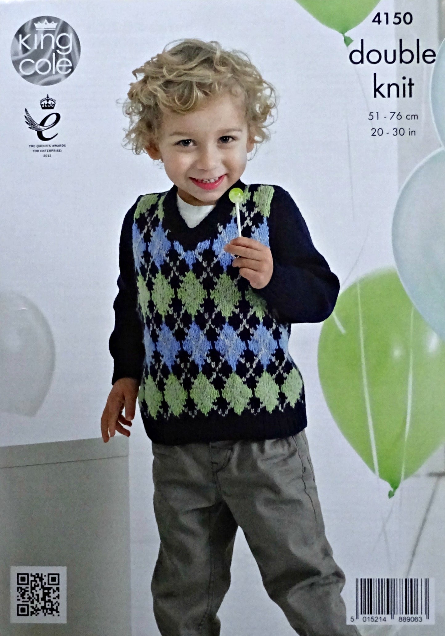 DIGITAL Knitting Pattern Boys V-Neck Fairisle Diamond Jumpers DK King Cole 4150