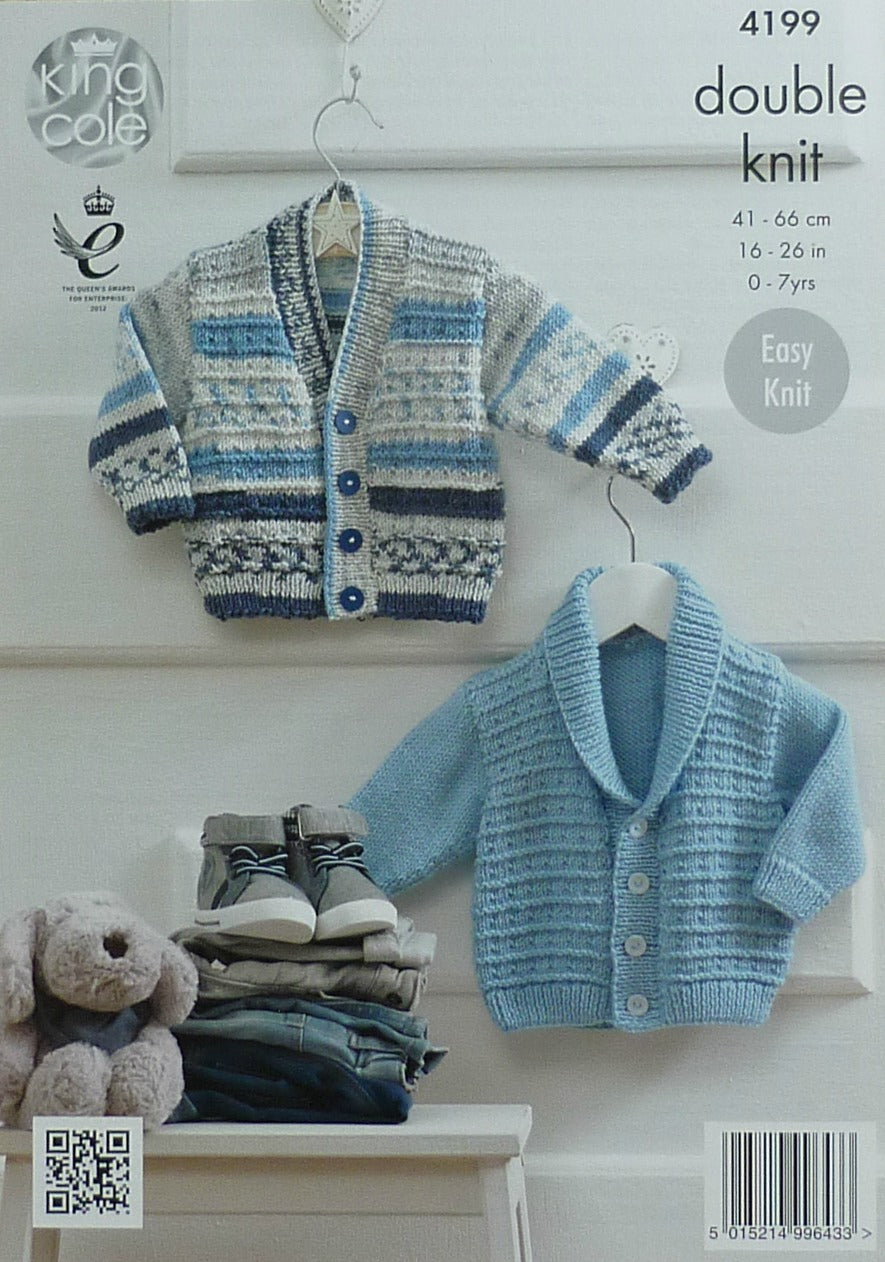 DIGITAL Knitting Pattern Baby's Jacket, Cardigan and Waistcoat DK 4199 King Cole
