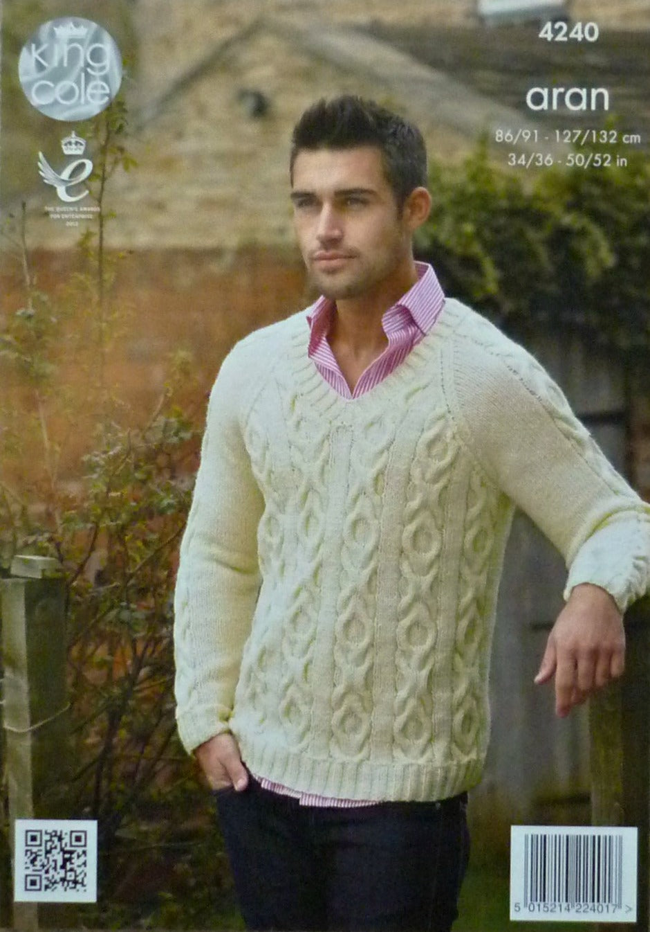 DIGITAL Knitting Pattern Mens Cable Jumper and Jacket Aran 4240 King Cole