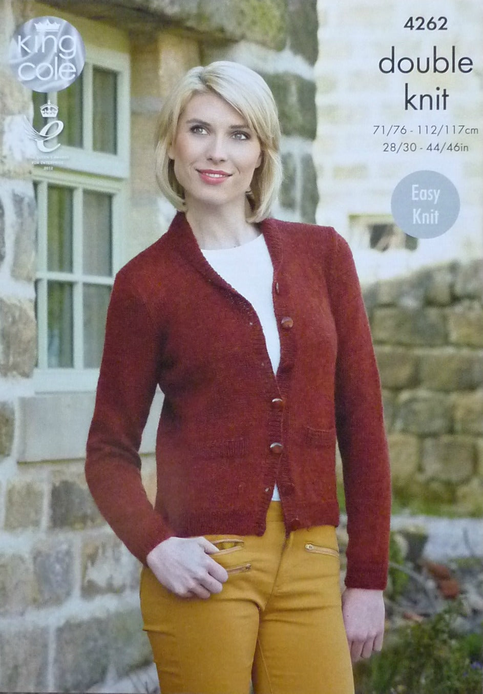 DIGITAL Knitting Pattern Ladies Easy Knit Cardigan and Jumper with Collar DK King Cole 4262