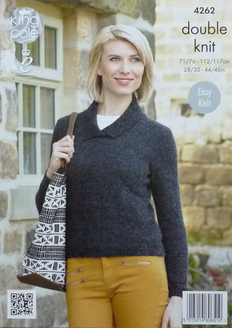DIGITAL Knitting Pattern Ladies Easy Knit Cardigan and Jumper with Collar DK King Cole 4262