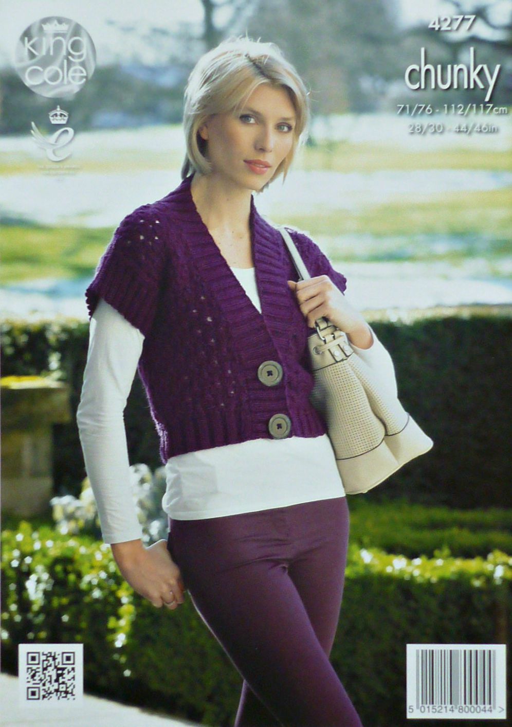 DIGITAL Knitting Pattern Ladies Cowl Neck Easy Lace Jumper and Waistcoat Chunky King Cole 4277