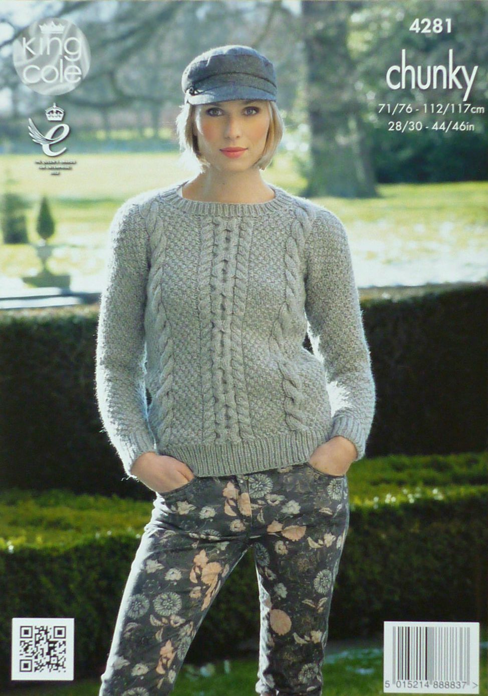 DIGITAL Knitting Pattern Ladies Cowl or Round Neck Cable Jumper & Hat Chunky King Cole 4281