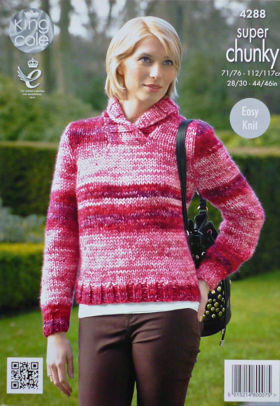 DIGITAL Knitting Pattern Ladies Easy Knit Short Jacket and Roll Collar Jumper Super Chunky King Cole 4288