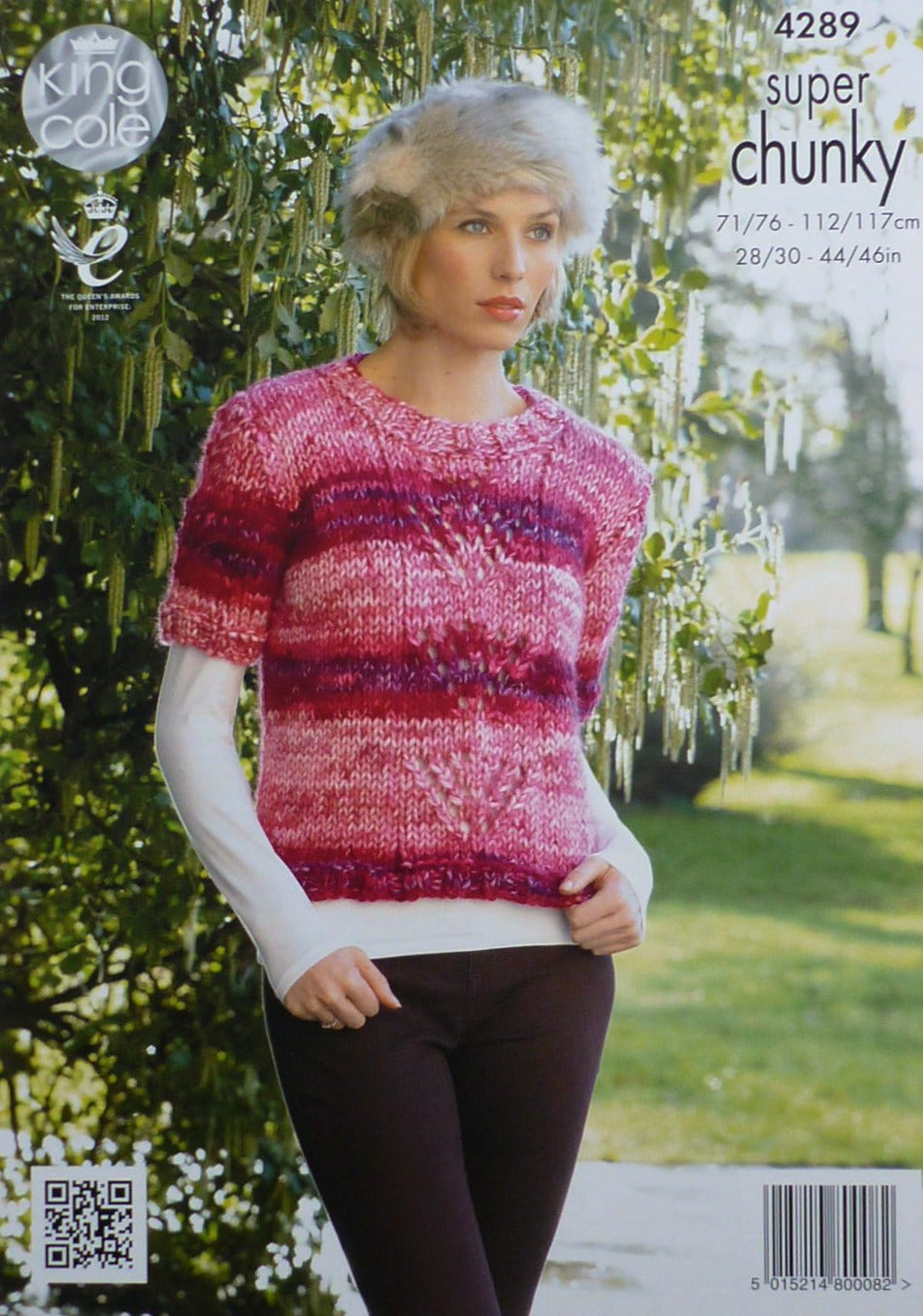DIGITAL Knitting Pattern Ladies Long or Short Sleeve Easy Lace Jumpers & Cowl Super Chunky King Cole 4289