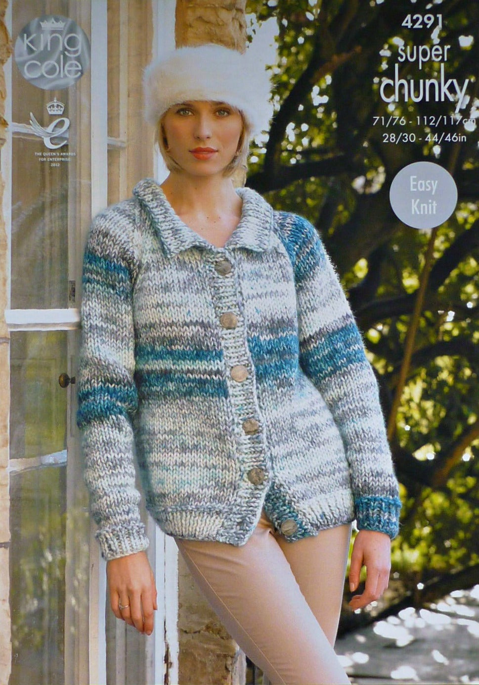 DIGITAL Knitting Pattern Ladies Easy Knit Jacket and Polo Neck Jumper Super Chunky King Cole 4291