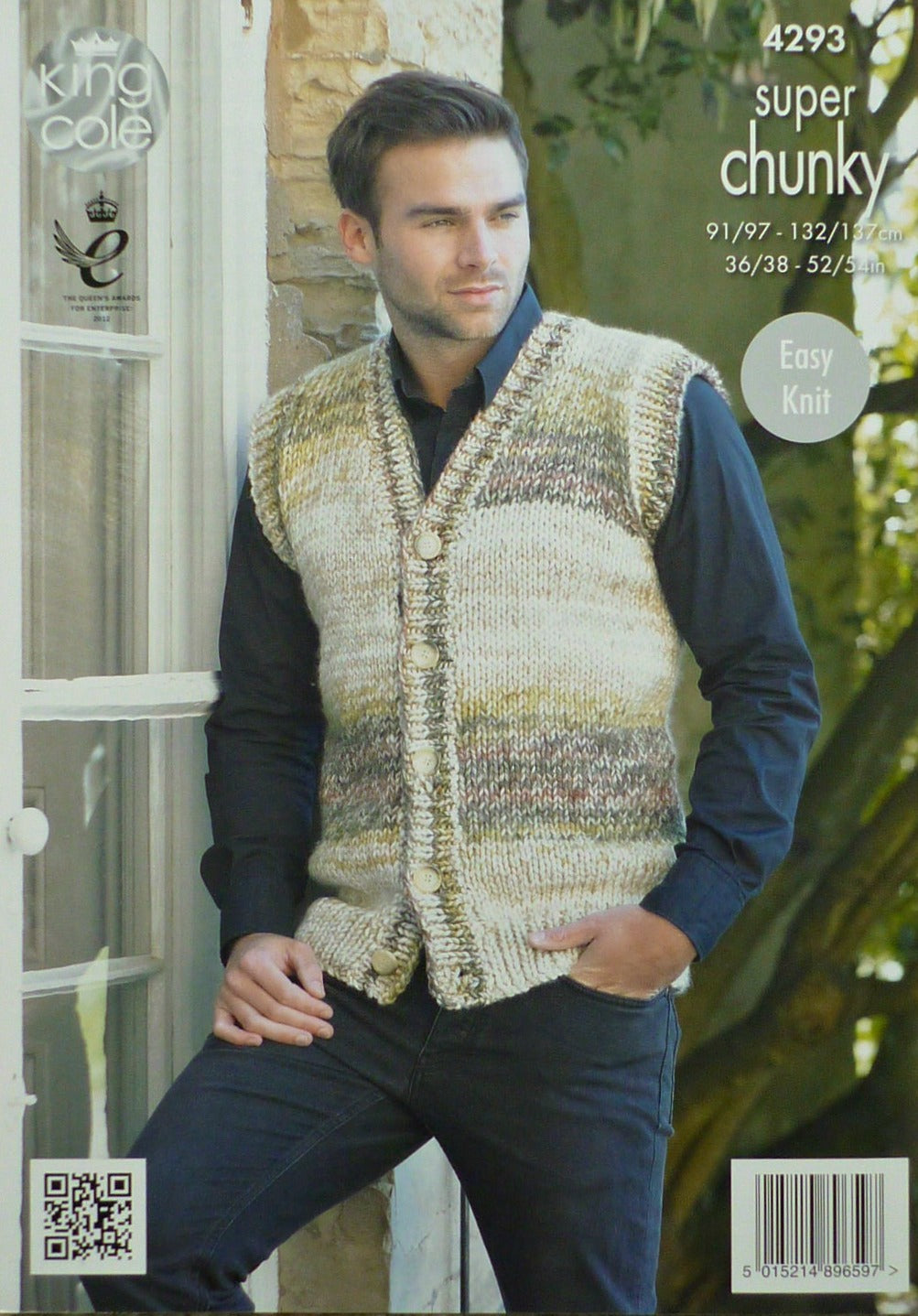 DIGITAL Knitting Pattern Mens Easy Knit Jumper and Waistcoat Super Chunky 4293 King Cole