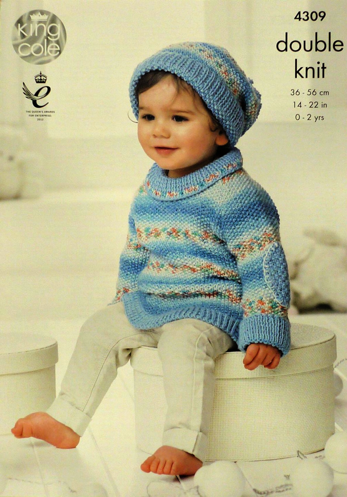 DIGITAL Knitting Pattern Hooded Coat, Jumper and Bobble Hat DK King Cole 4309