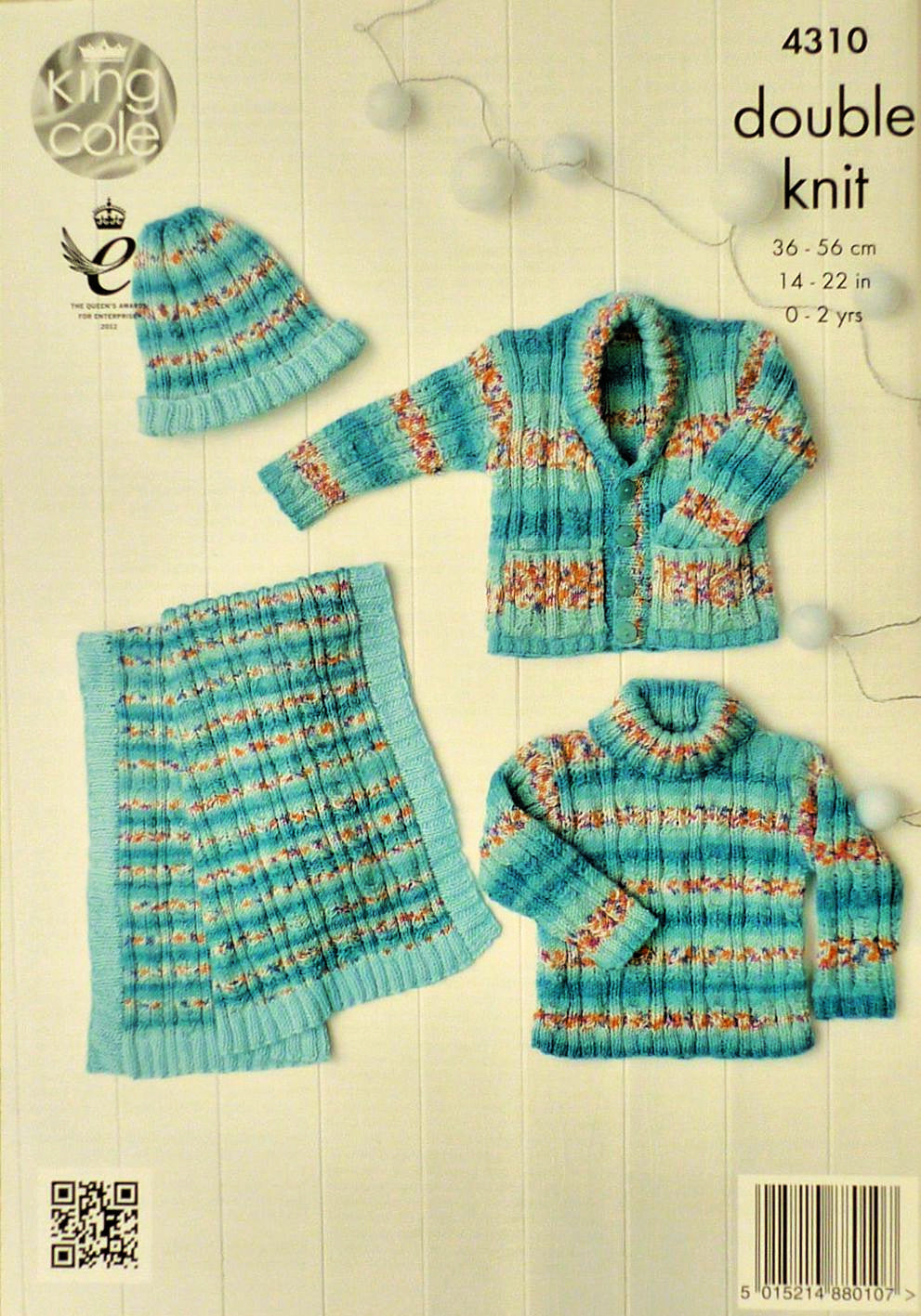 DIGITAL Knitting Pattern Hooded Waistcoat, Blanket, Jacket, Jumper & Hat DK King Cole 4310