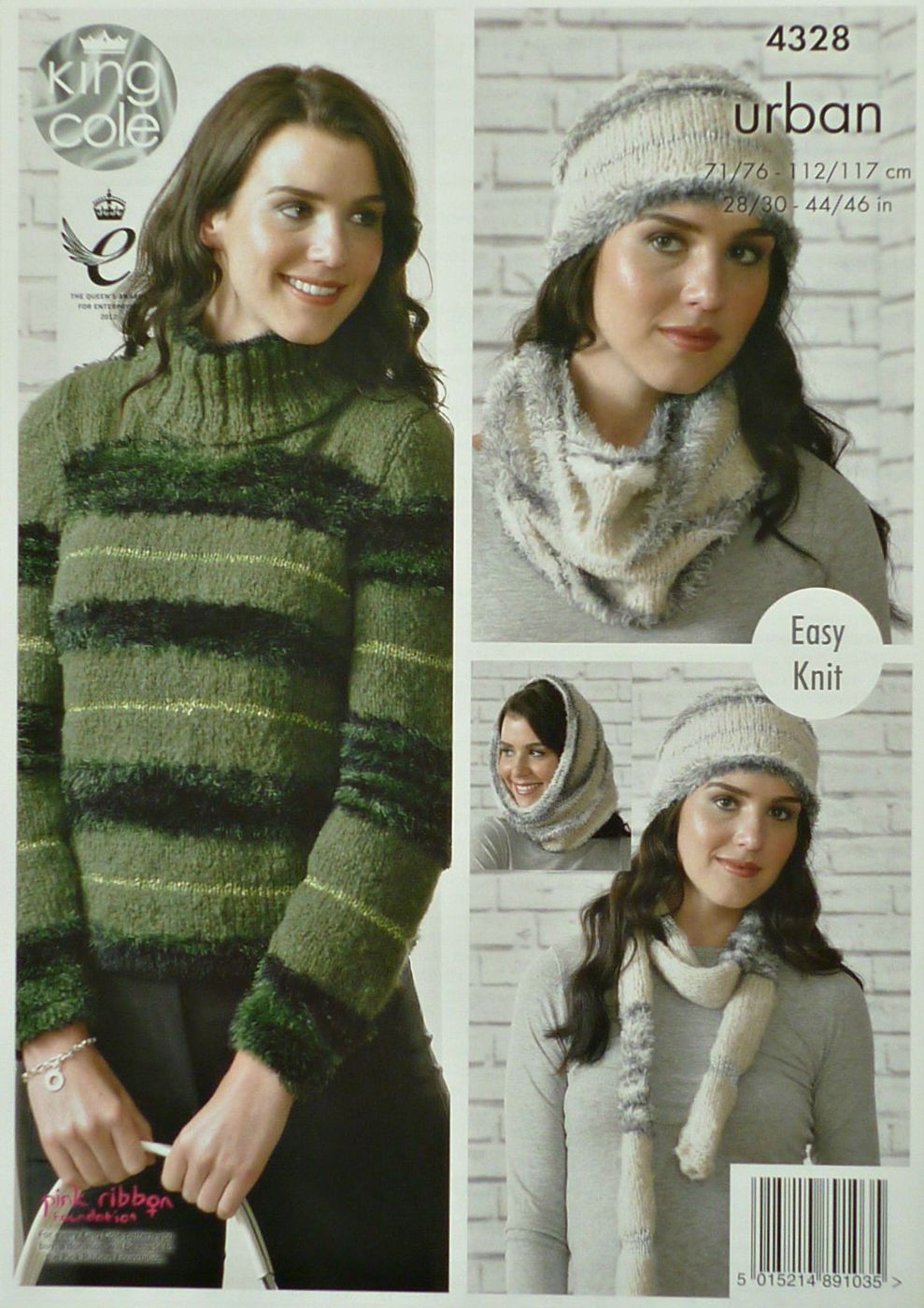 DIGITAL Knitting Pattern Ladies Easy Knit Jumpers Hat Cowl & Scarf Aran King Cole 4328