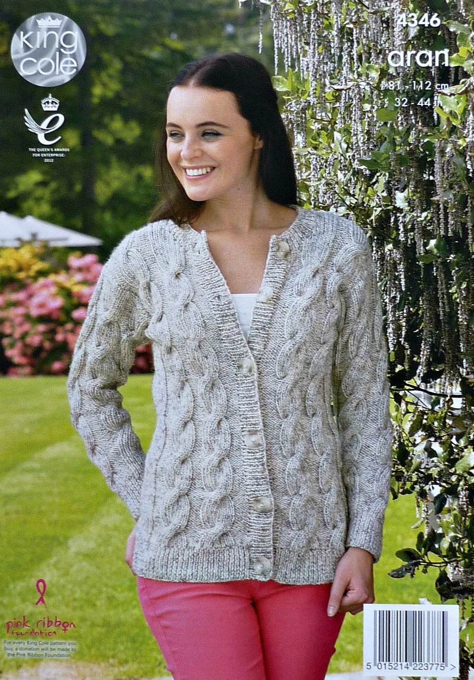 DIGITAL Knitting Pattern Ladies Long Sleeve Round Neck Cable Jumper & Jacket Aran 4346