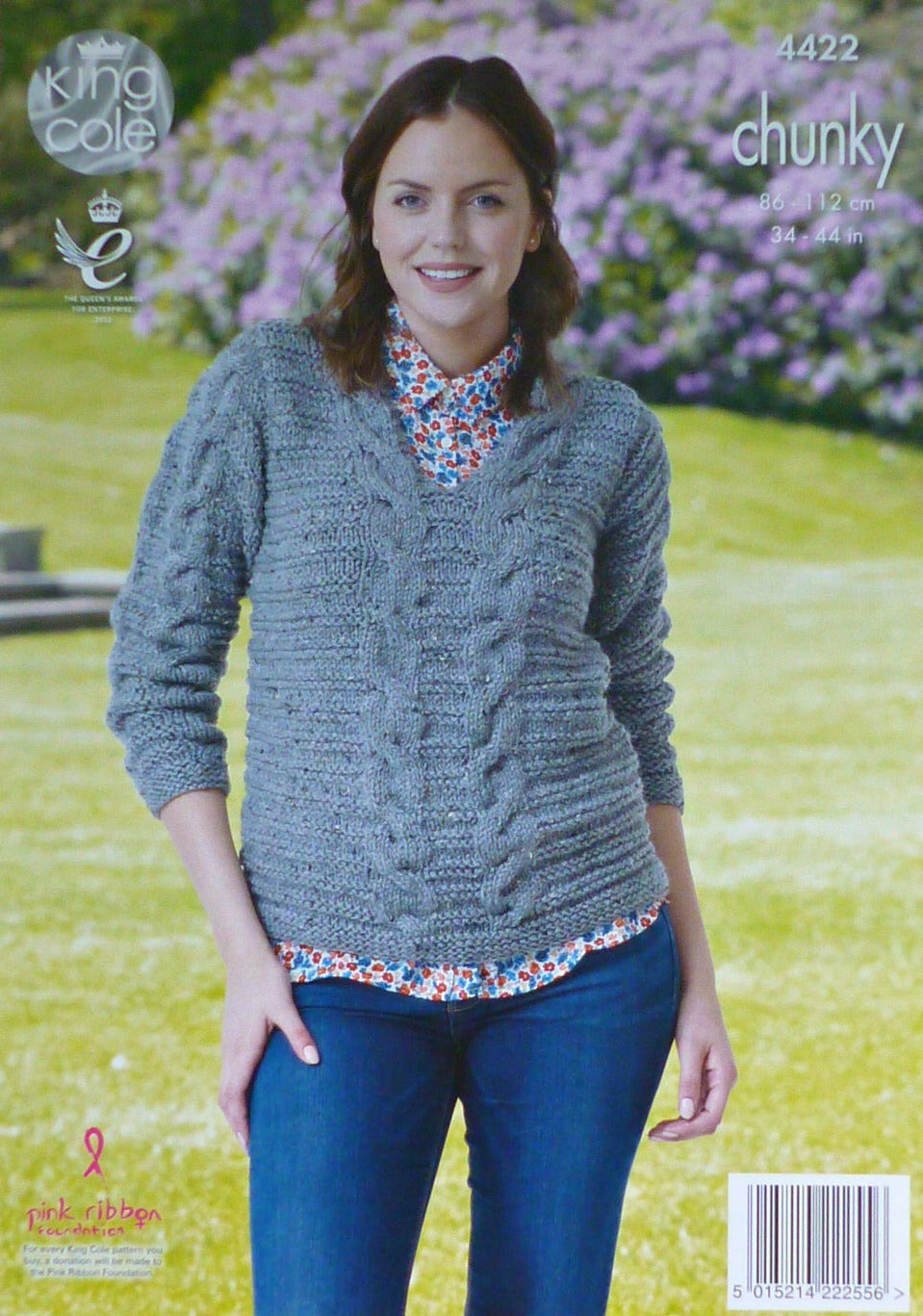 DIGITAL Knitting Pattern Ladies Cable and Textured Jumper and Cardigan Chunky Tweed King Cole 4422