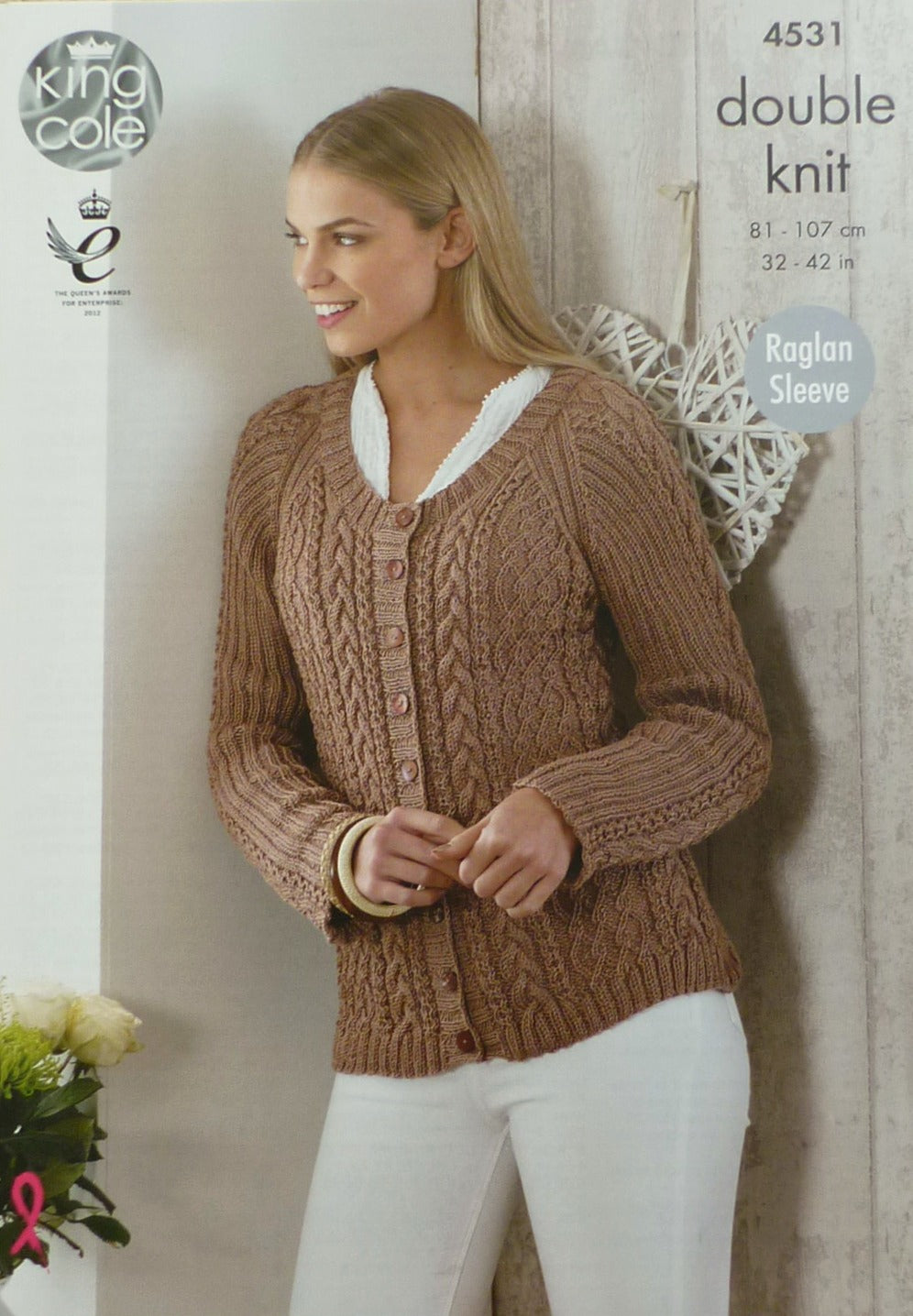 DIGITAL Knitting Pattern Ladies Cable Cardigan and Tunic Cotton DK King Cole 4531