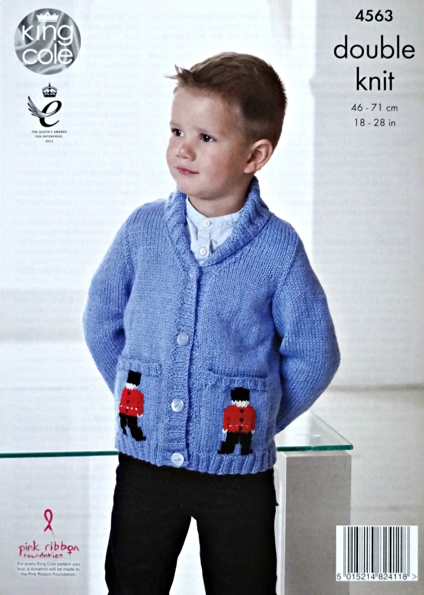 DIGITAL Knitting Pattern Boys Long Sleeve Soldier Jumper & Jacket DK King Cole 4563