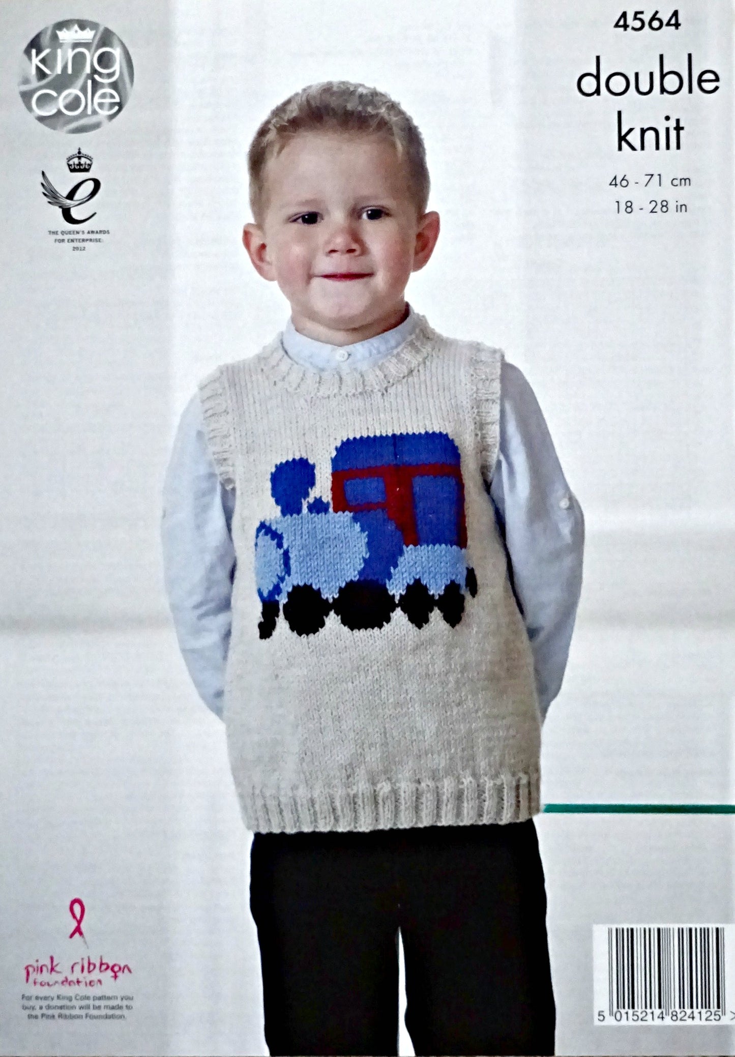 DIGITAL Knitting Pattern Boys Sleeveless V-Neck & Round Neck Train Jumpers DK KC 4564