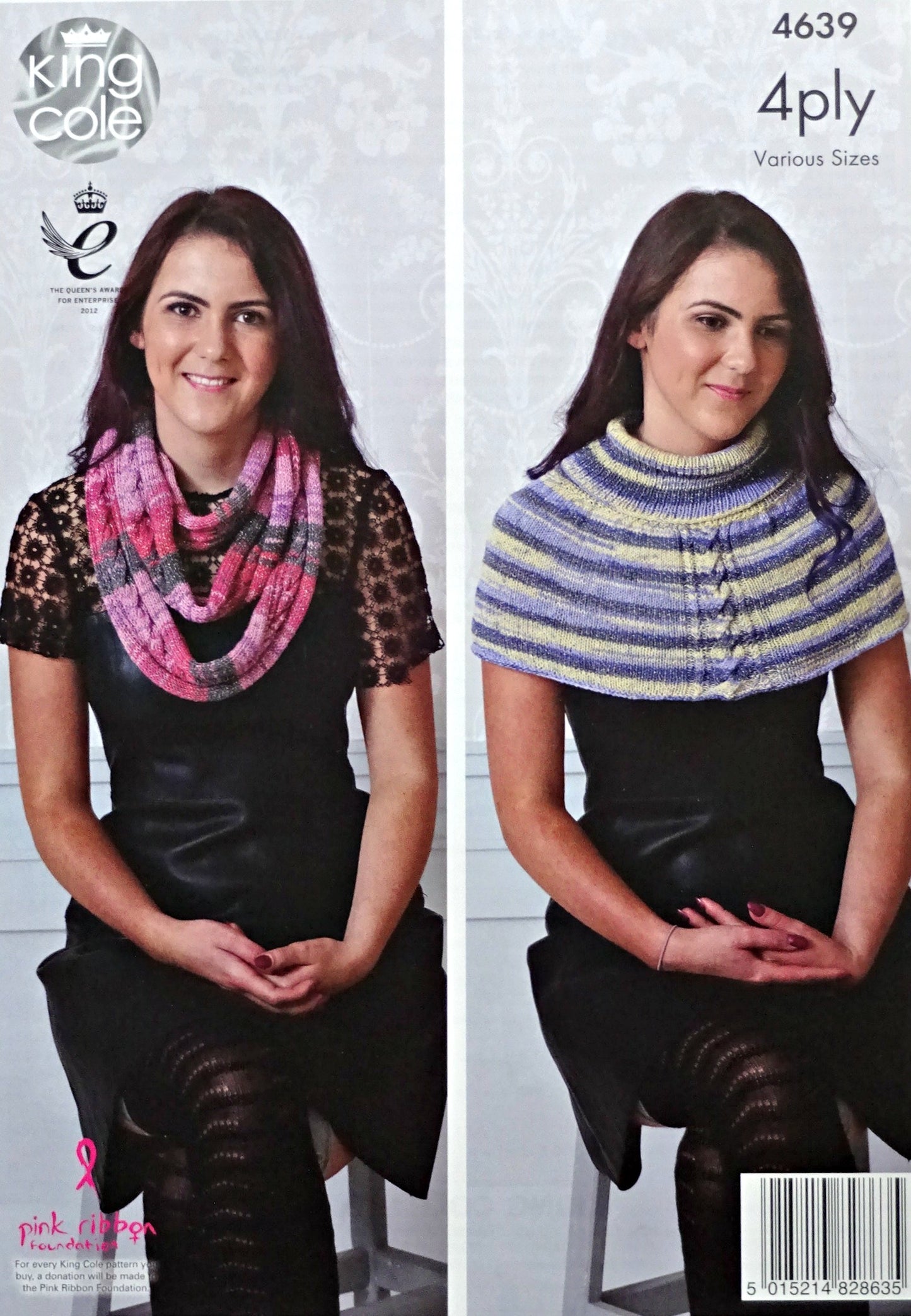 DIGITAL Knitting Pattern Ladies Shoulder Warmer, Scarf, Hat & Fingerless Long Mittens 4ply King Cole 4639