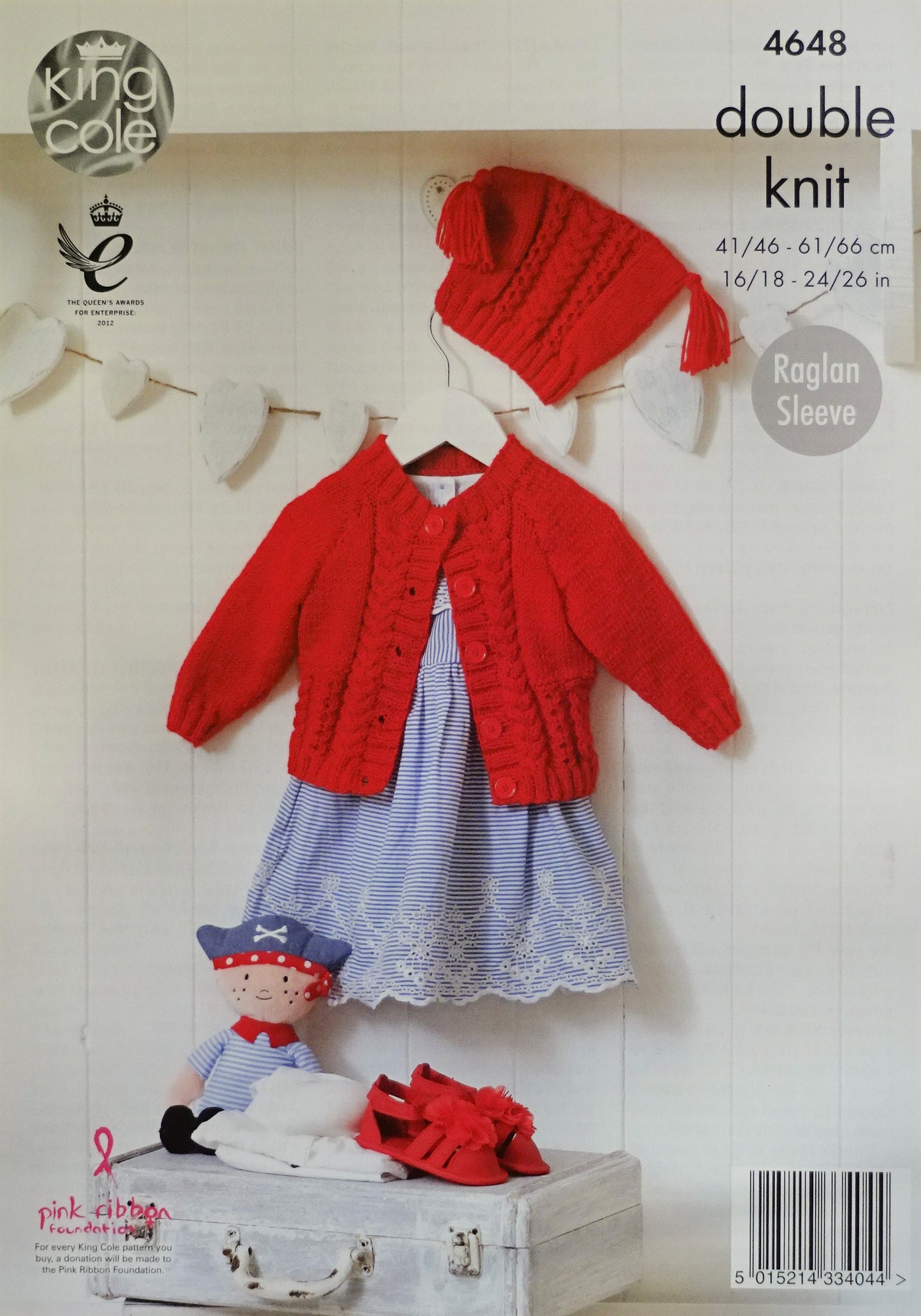 DIGITAL Knitting Pattern Baby Cable Jacket Cardigan & Teabag Hat Cherish DK King Cole 4648
