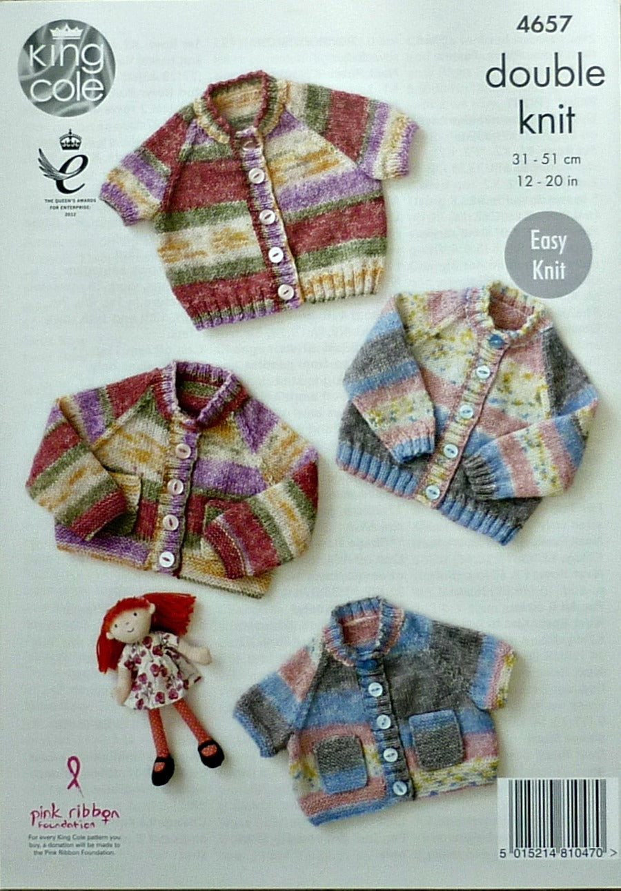 DIGITAL Knitting Pattern Baby Cropped or Standard Long/Short Sleeve Cardigans DK 4657
