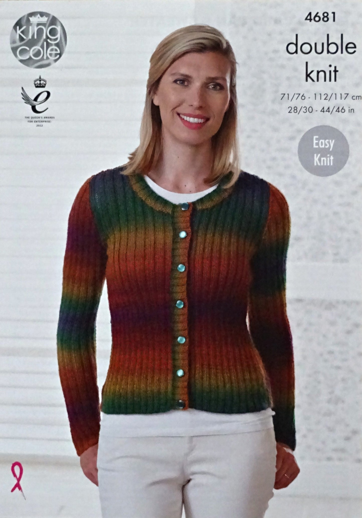 DIGITAL Knitting Pattern Ladies Ribbed Cardigan and Jumper Riot DK King Cole 4681