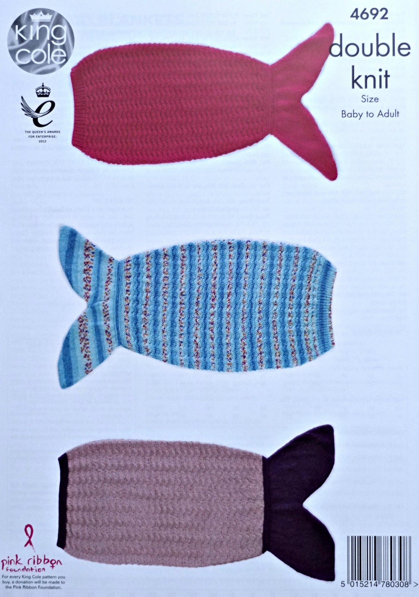 DIGITAL Knitting Pattern Ladies/Childrens/Babies Easy Knit Fish Tail Mermaid Blanket DK 4692
