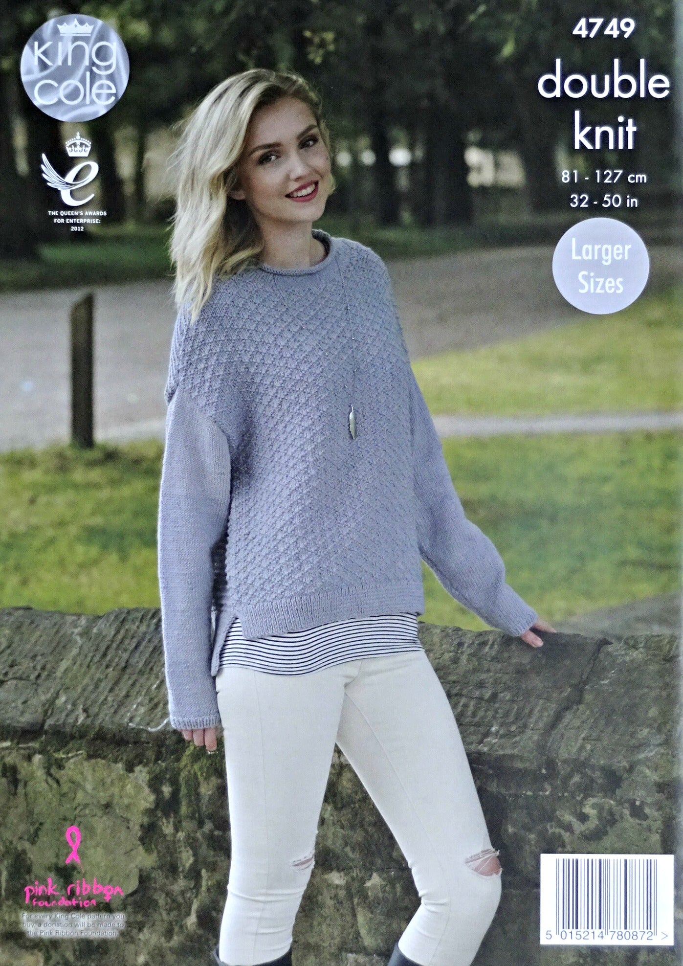 DIGITAL Knitting Pattern Ladies Long Sleeve Boat or Roll Neck Jumper DK King Cole 4749