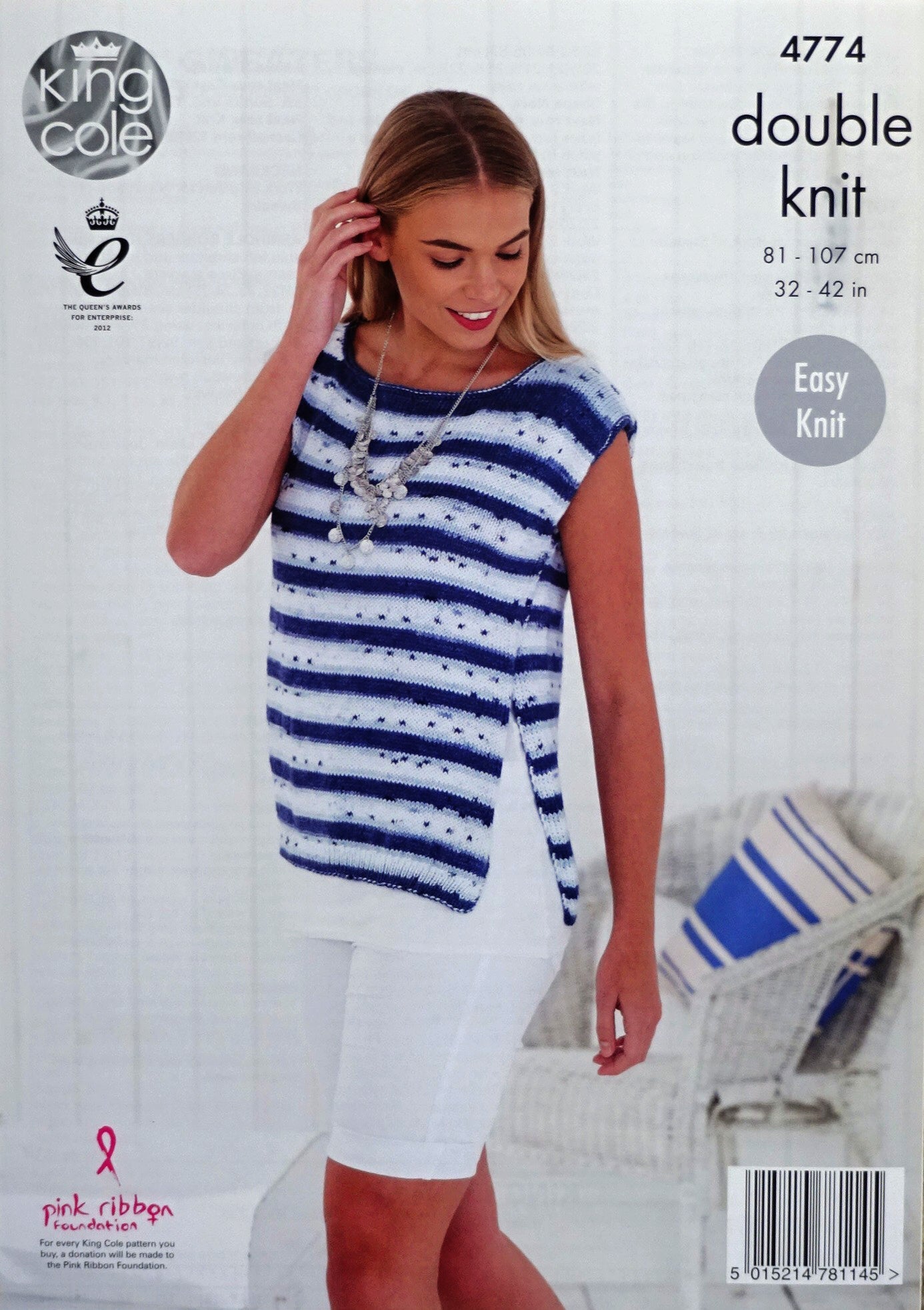 DIGITAL Knitting Pattern Ladies Easy Knit Slash Neck Top and Jumper DK King Cole 4774