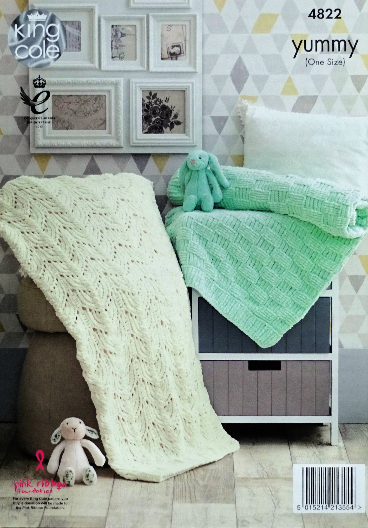 DIGITAL Knitting Pattern Baby Lace & Textured Blankets Yummy Chunky King Cole 4822